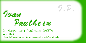 ivan paulheim business card